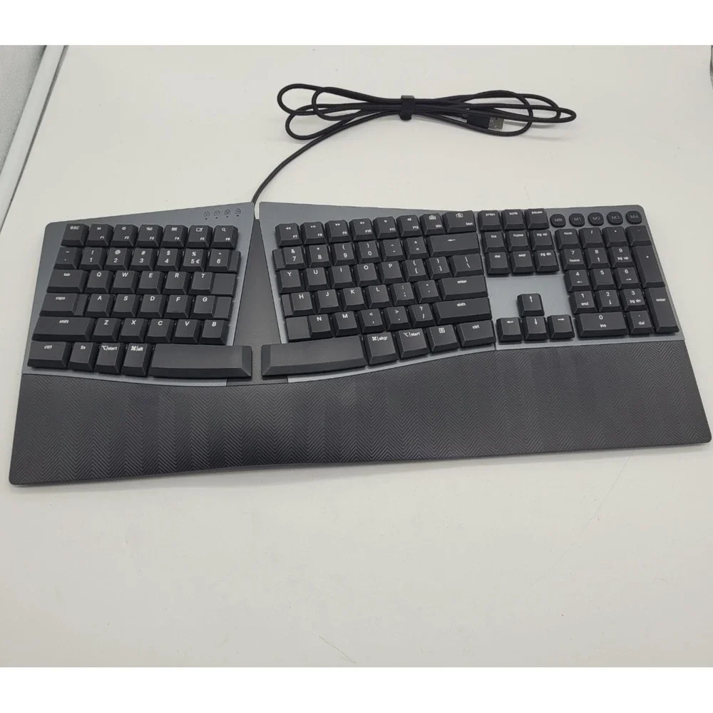 Ergonomic Wired‎ Keyboard Brown Switches Split Layout USB Mac Win Black – Perixx